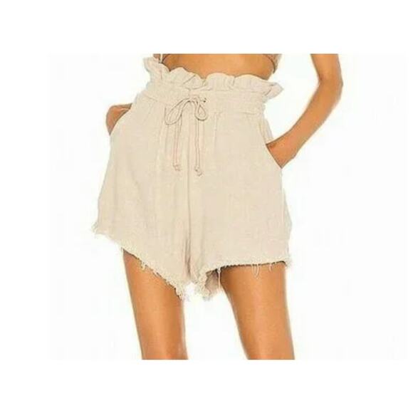 Blank NYC Pants - Blank NYC Paperbag khaki Linen Blend shorts size M